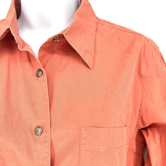 Eddie Bauer Womens Coral Button Up Shirt Size M - Picture 2 of 8